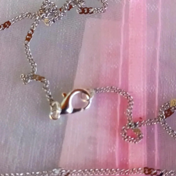 Breast cancer awareness heart. 18 inch stainless steel necklace n charm..NWT - Picture 3 of 4